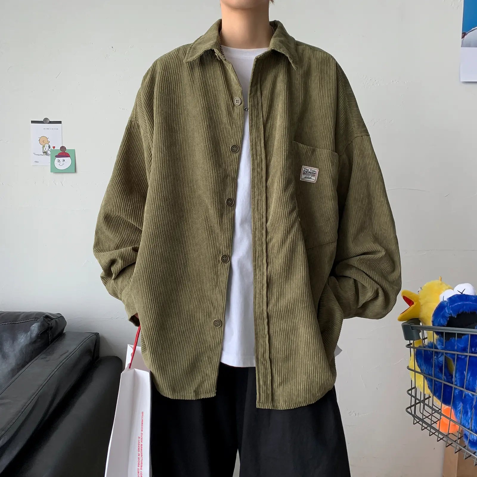 affordable oversized corduroy shirt