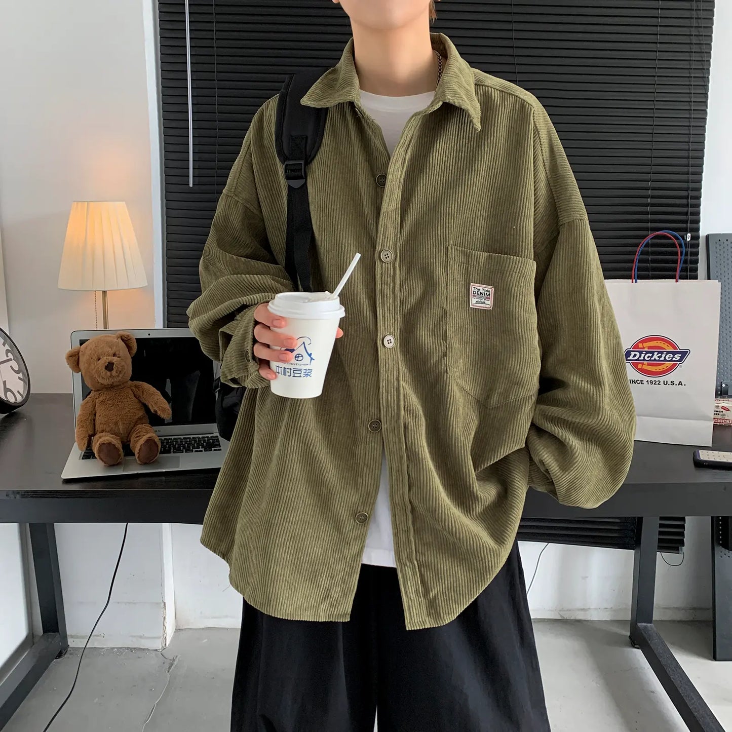 affordable oversized corduroy shirt