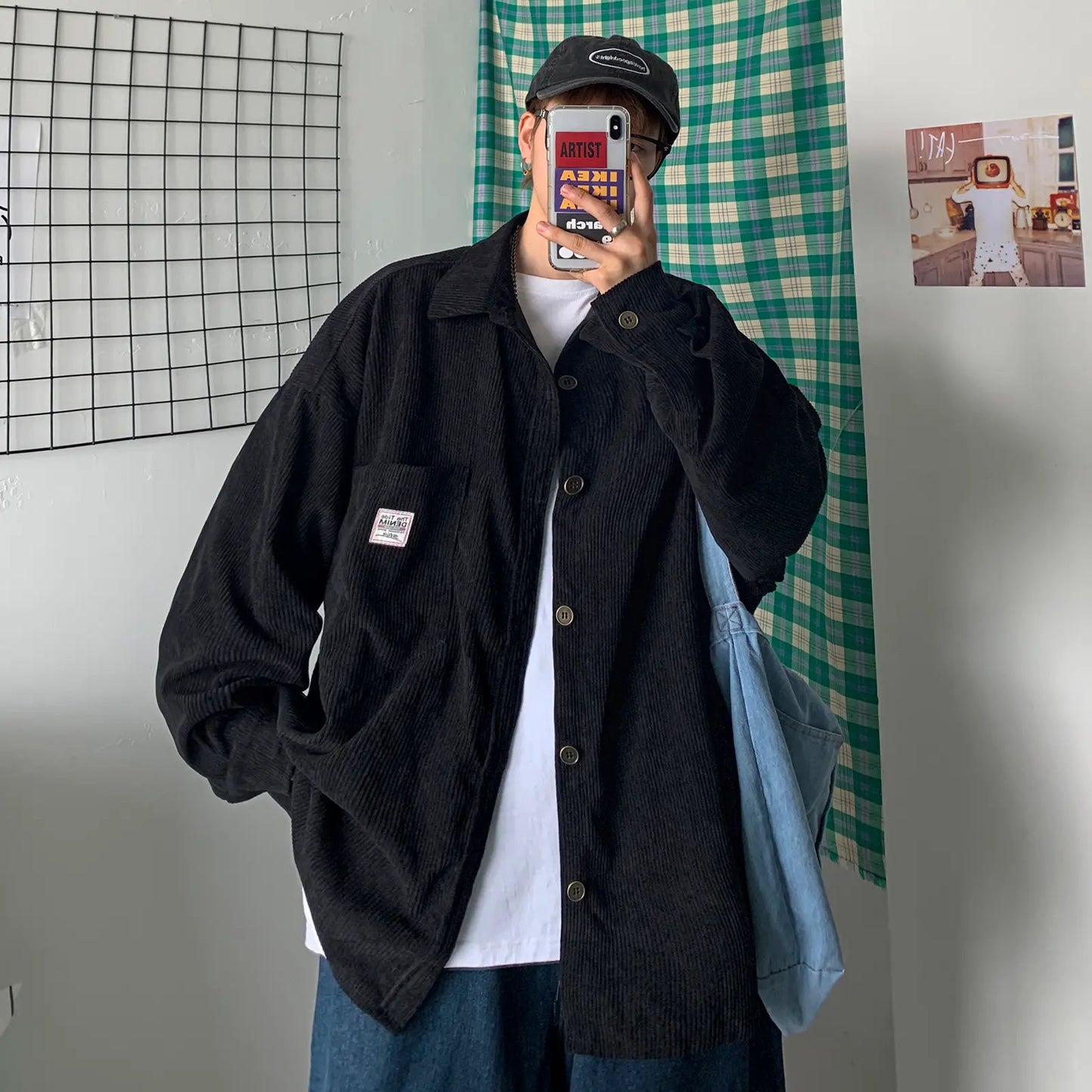 affordable oversized corduroy shirt