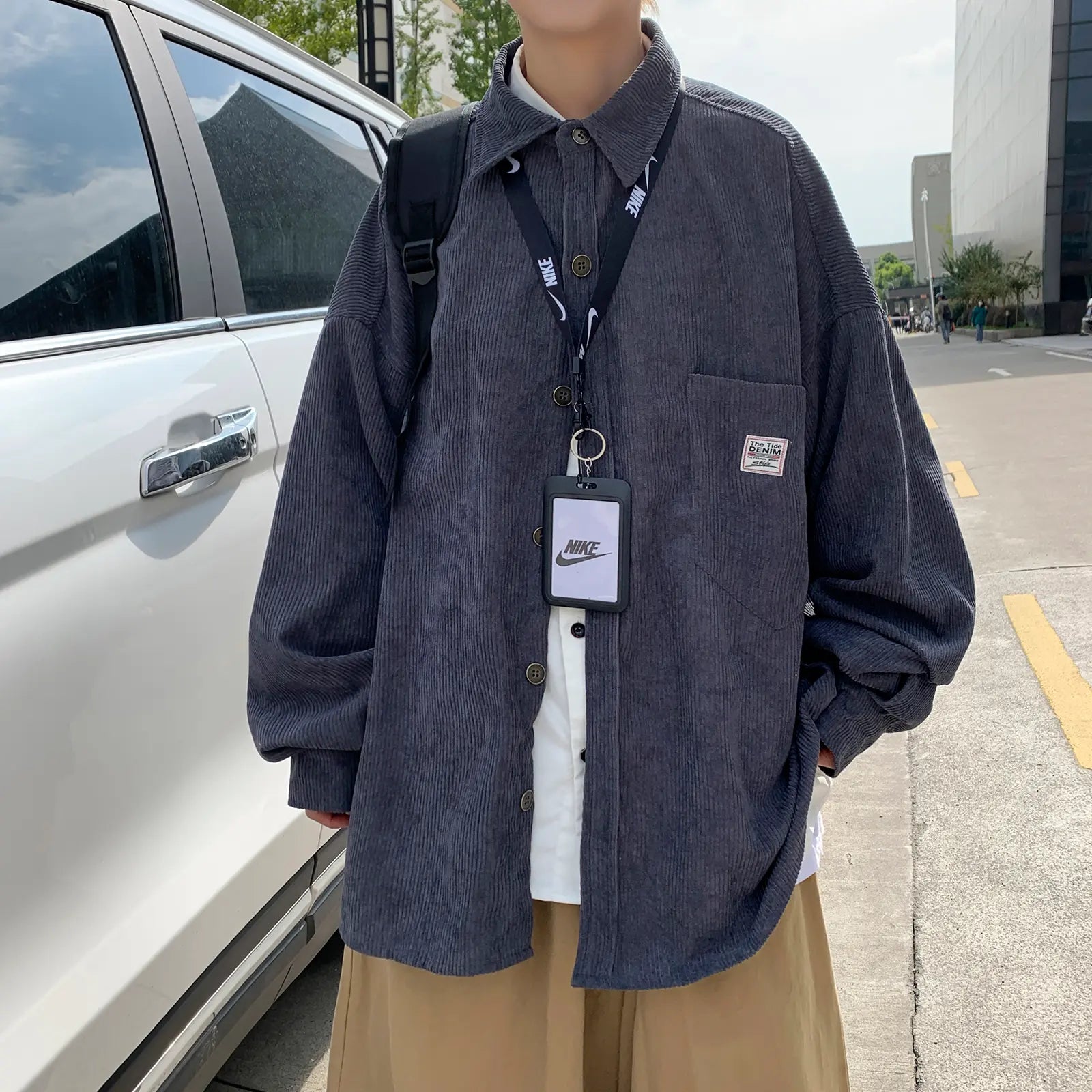 affordable oversized corduroy shirt